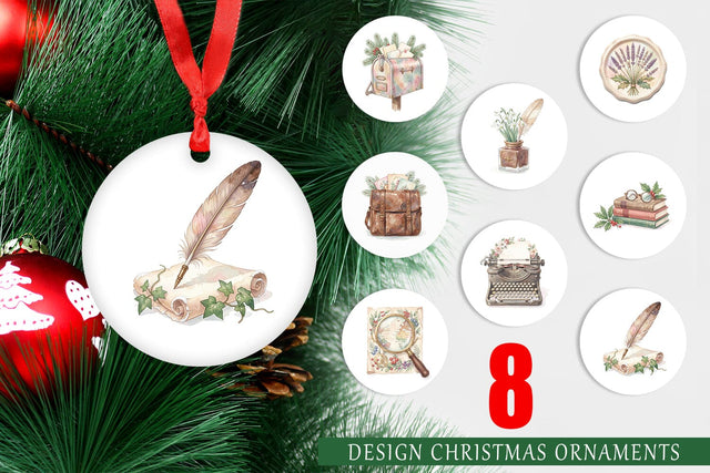 Ornament Sentimental Holiday Post Watercolor Sublimation artnoy 