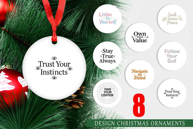 Ornament Serene Soulful Wisdom Quote Sublimation artnoy 
