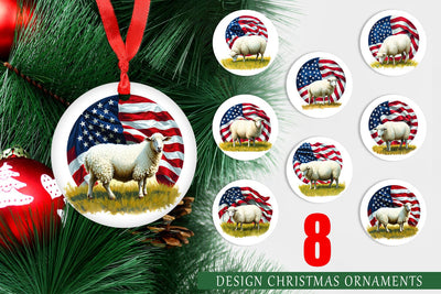 Ornament Sheep 4th of July Sublimation artnoy 
