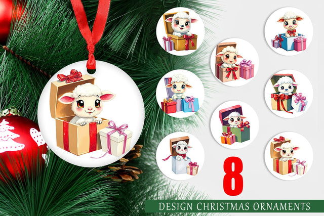 Ornament Sheep Gift Sublimation artnoy 