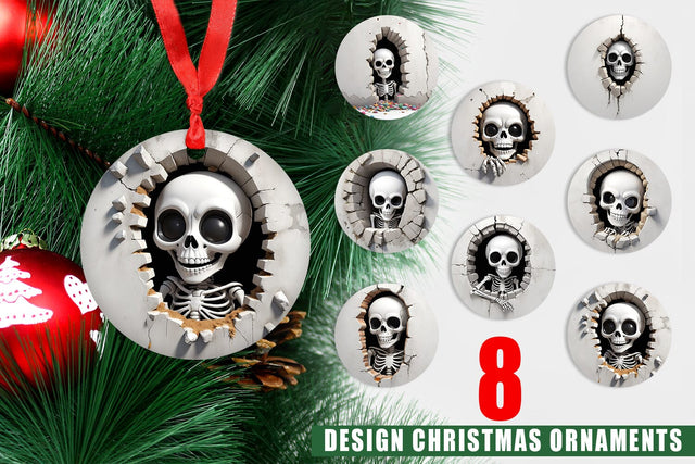 Ornament Skeleton in Wall Sublimation artnoy 