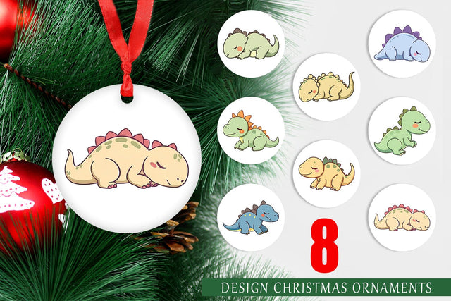 Ornament Sleeping Dinosaur Sublimation artnoy 