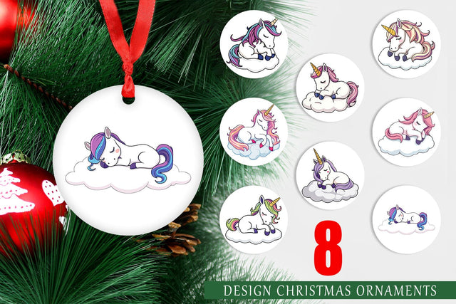 Ornament Sleeping Unicorn Sublimation artnoy 