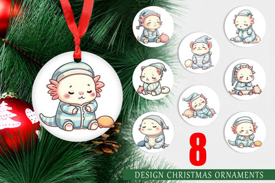 Ornament Sleepy Axolotl Sublimation artnoy 