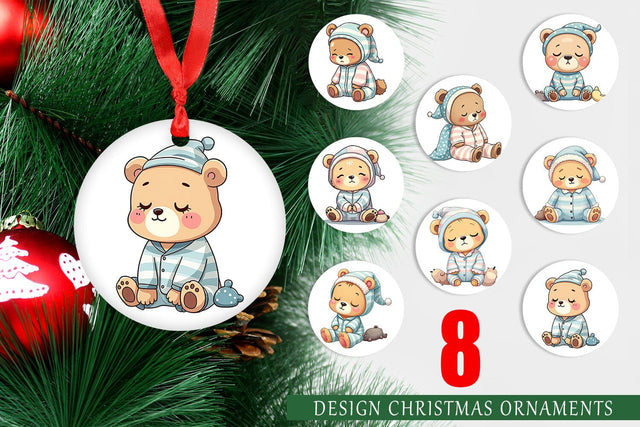 Ornament Sleepy Bear Sublimation artnoy 