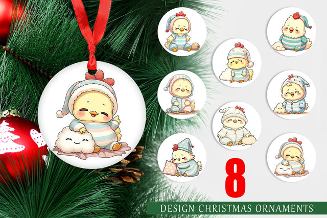 Ornament Sleepy Chicken Sublimation artnoy 
