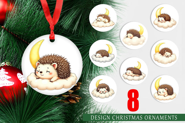 Ornament Sleepy Hedgehog Cloud Sublimation artnoy 