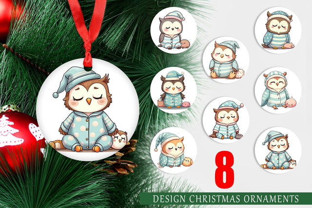 Ornament Sleepy Owl Sublimation artnoy 