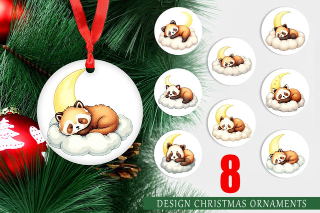 Ornament Sleepy Panda Cloud Sublimation artnoy 