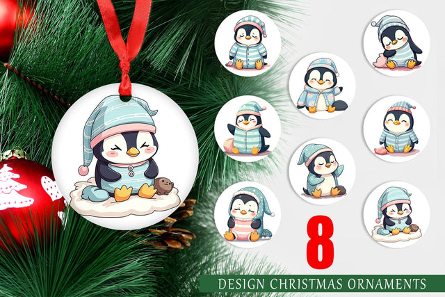 Ornament Sleepy Penguin Sublimation artnoy 