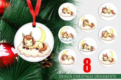 Ornament Sleepy Pony Cloud Sublimation artnoy 