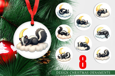 Ornament Sleepy Skunk Cloud Sublimation artnoy 