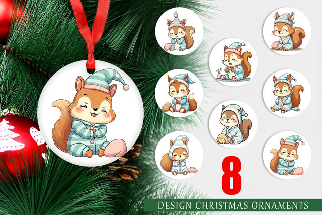 Ornament Sleepy Squirrel Sublimation artnoy 