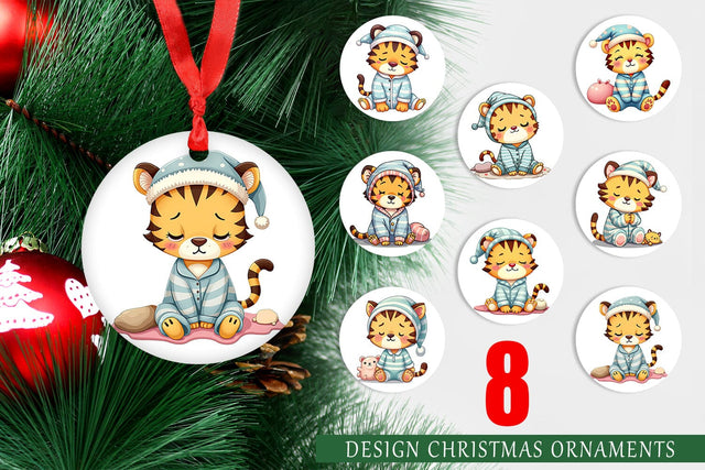 Ornament Sleepy Tiger Sublimation artnoy 