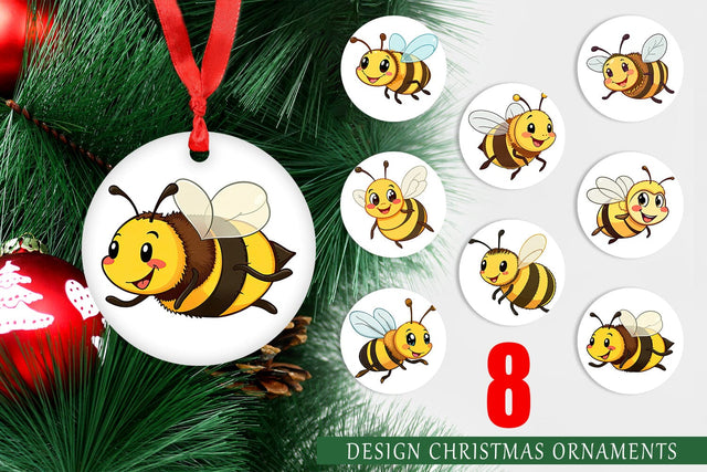 Ornament Smiling Bee Sublimation artnoy 