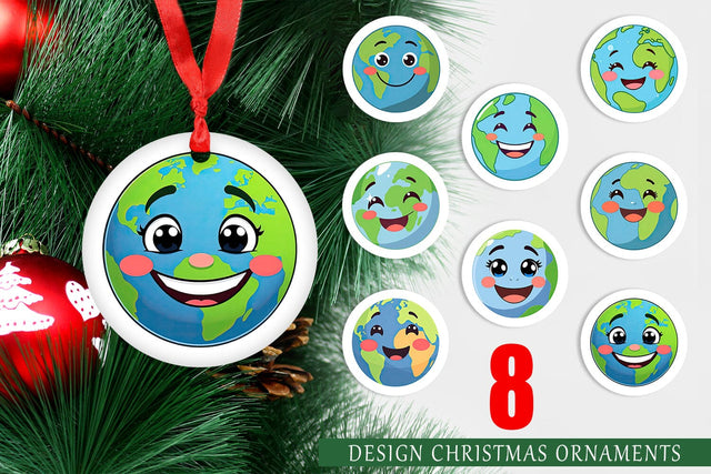 Ornament Smiling Earth Sublimation artnoy 