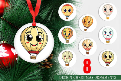 Ornament Smiling Hot Air Balloon Sublimation artnoy 