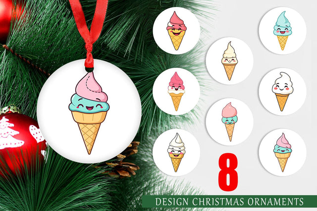 Ornament Smiling Ice Cream Sublimation artnoy 