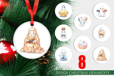 Ornament Snack Time Gamer Ghost Sublimation artnoy 