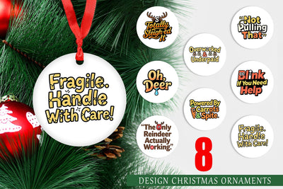 Ornament Snarky Reindeer Holiday Sublimation artnoy 