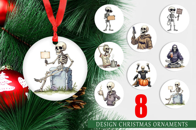 Ornament Snarky Skeleton Sublimation artnoy 