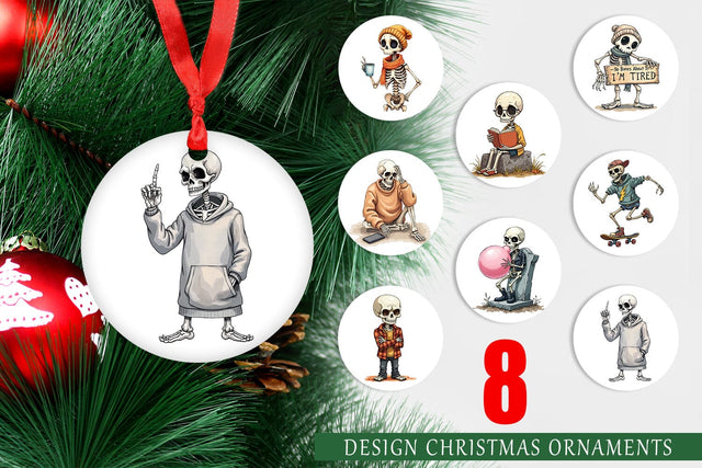 Ornament Snarky Skeleton Sublimation artnoy 