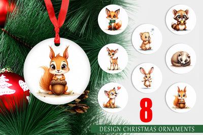 Ornament Snow Buddies Watercolor Sublimation artnoy 