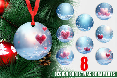 Ornament Snow Hearts Sublimation artnoy 