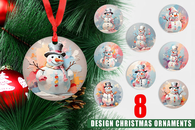 Ornament Snowman Painting Sublimation artnoy 