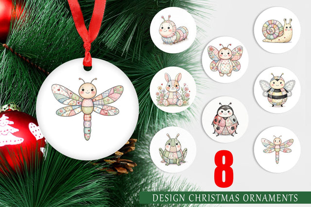 Ornament Soft Garden Patchwork Watercolor Sublimation artnoy 