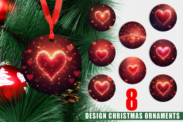 Ornament Spark Hearts Sublimation artnoy 
