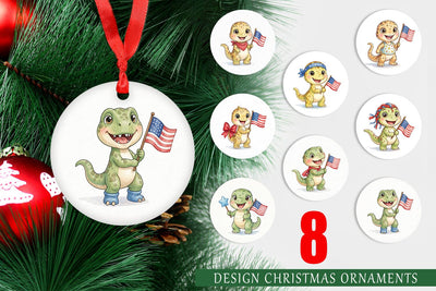 Ornament Spotted Patriotic Outfit Dino Sublimation artnoy 