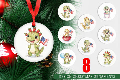 Ornament Spotted Summer Treats Dino Watercolor Sublimation artnoy 