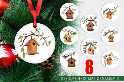 Ornament Spring Birdhouse Sublimation artnoy 