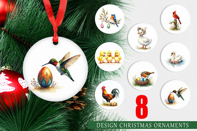 Ornament Spring Garden Birds Sublimation artnoy 