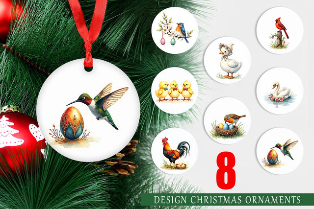Ornament Spring Garden Birds Sublimation artnoy 