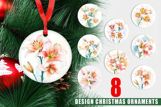 Ornament Spring lilies Sublimation artnoy 