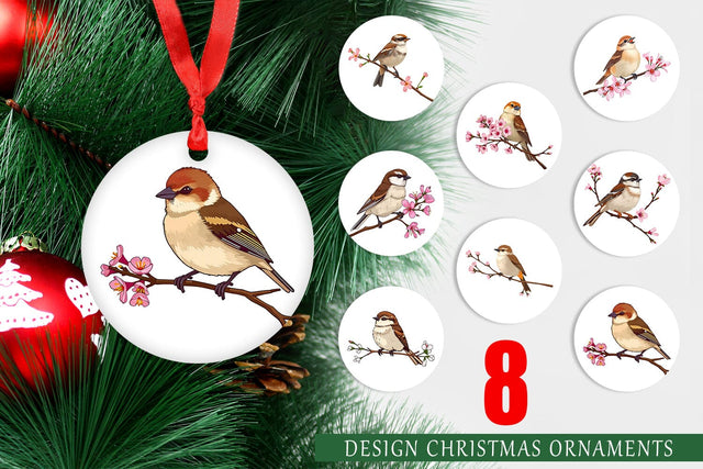 Ornament Spring Sparrow Sublimation artnoy 