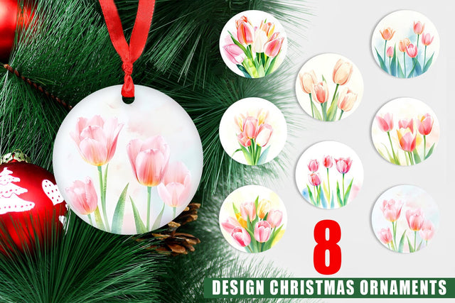 Ornament Spring Tulips Sublimation artnoy 