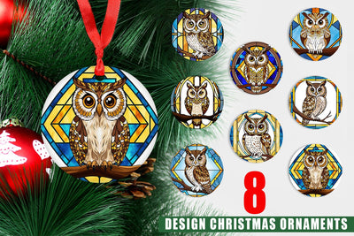 Ornament Stained Glass Owl Sublimation artnoy 