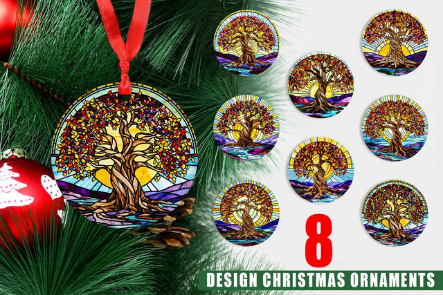 Ornament Stained Glass Tree Sublimation artnoy 