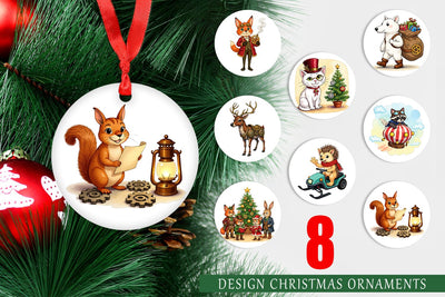 Ornament Steampunk Christmas Animals Sublimation artnoy 