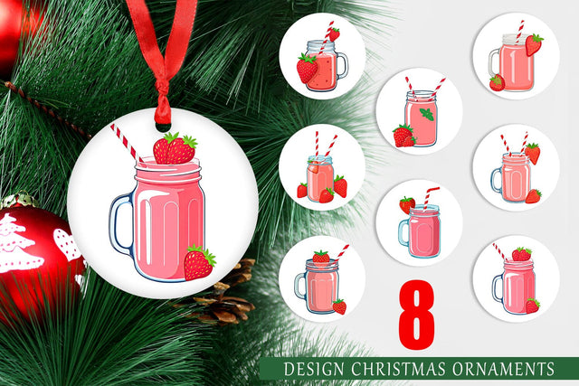 Ornament Strawberry Smoothie Sublimation artnoy 