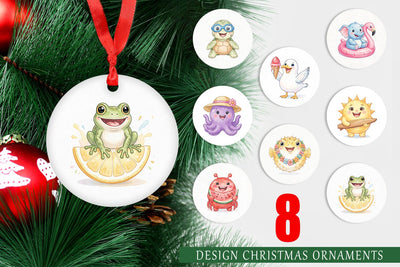 Ornament Summer Animals Watercolor Sublimation artnoy 