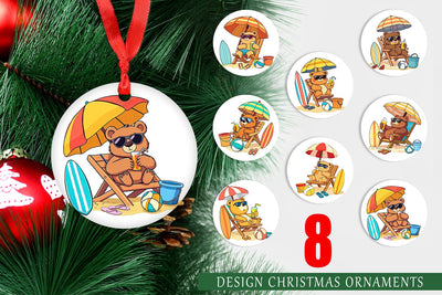 Ornament Summer Bear Sublimation artnoy 