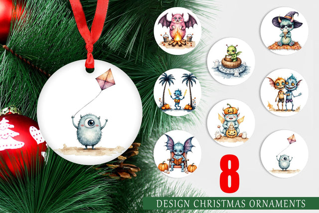 Ornament Summer Break Monsters Sublimation artnoy 