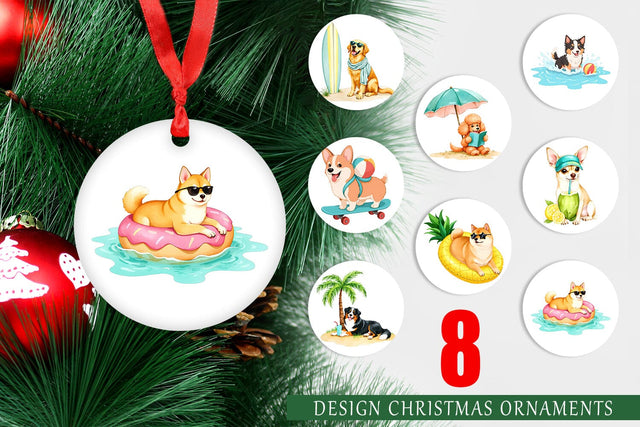 Ornament Summer Dog Day Sublimation artnoy 