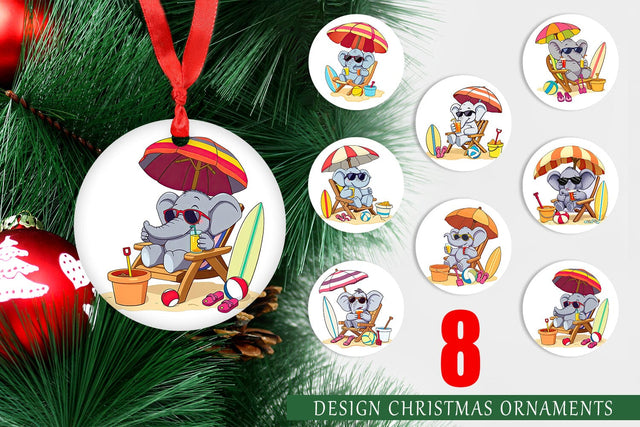 Ornament Summer Elephant Sublimation artnoy 