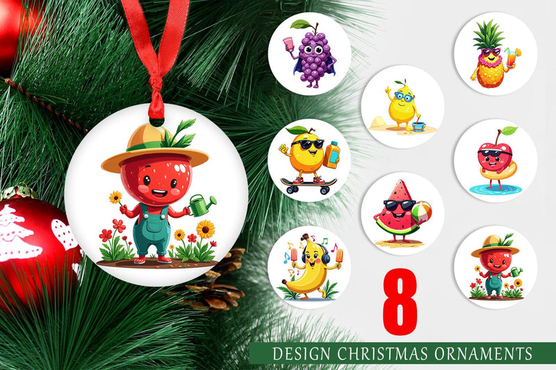 Ornament Summer Fruit Faces Sublimation artnoy 