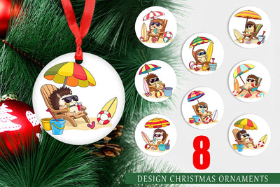 Ornament Summer Hedgehog Sublimation artnoy 